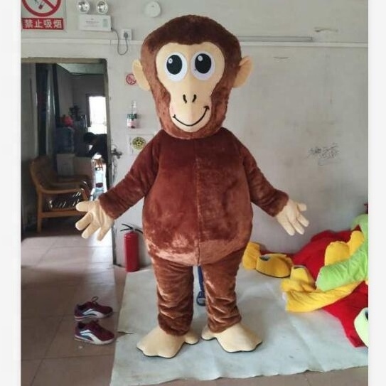 Soft fur plush custom made monkey mascot costumes unisex adult monkey animal mascot for advertising