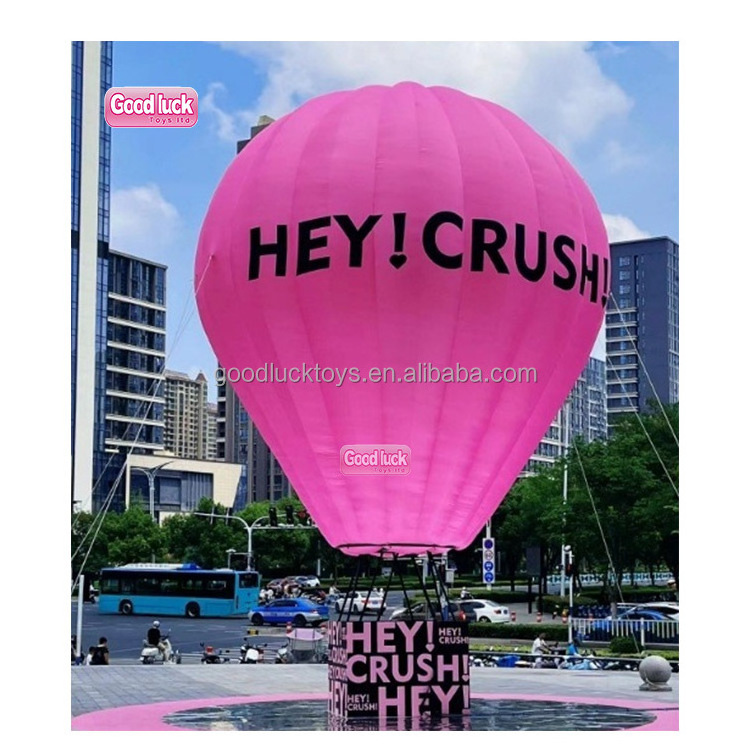 factory price 4m outdoor custom airblown products Ground inflatable Hot air balloon Advertising Balloon with interchange banners