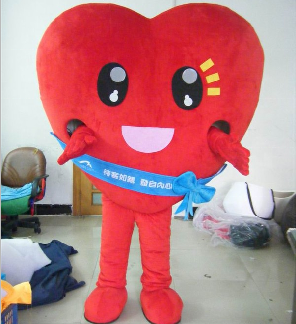 Valentine wearing mascot Heart Costumes wearable walking red heart cosplay plush mascot costumes