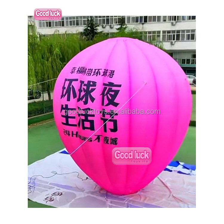 factory price 4m outdoor custom airblown products Ground inflatable Hot air balloon Advertising Balloon with interchange banners