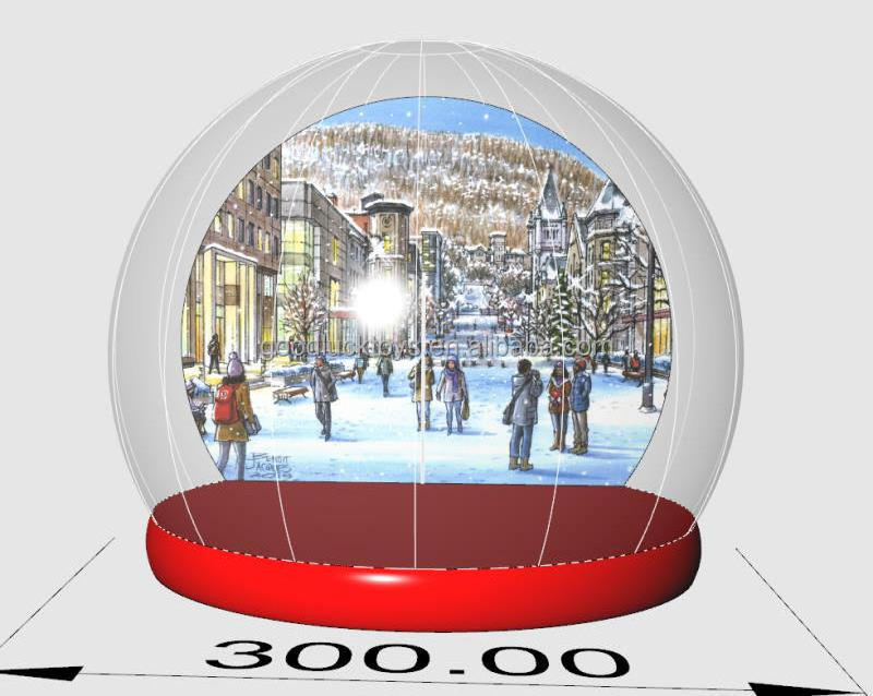 Outdoor Decorations Clear Dome Christmas Human Life Large Size Inflatable Snow Globe For Live Show