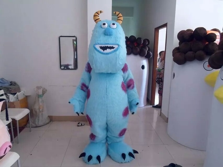 Adults Cartoon Mascot Costume,deluxe Monsters Sully Mascot Costume Unisex Animal Silk Screen or Digital Printing 3 Years 1pc