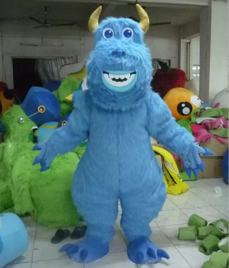 Adults Cartoon Mascot Costume,deluxe Monsters Sully Mascot Costume Unisex Animal Silk Screen or Digital Printing 3 Years 1pc