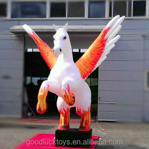 customized Advertising Pvc Horse Balloon giant inflatable Unicorn white horse with wings for advertising