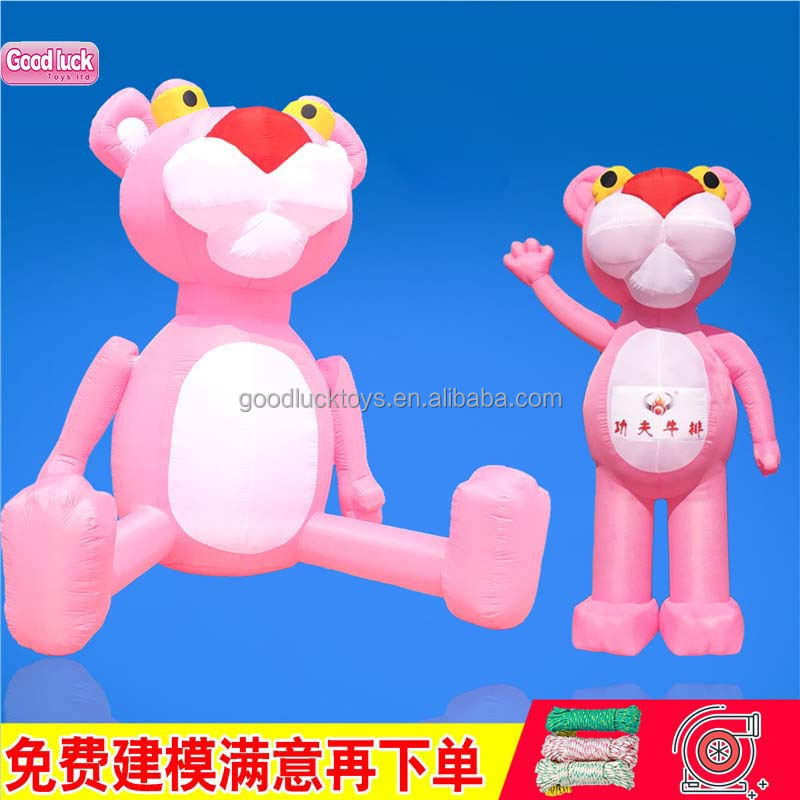 lifelike cute blow up  animal model Leopard /Pop music festival event decoration inflatable Pink Panther