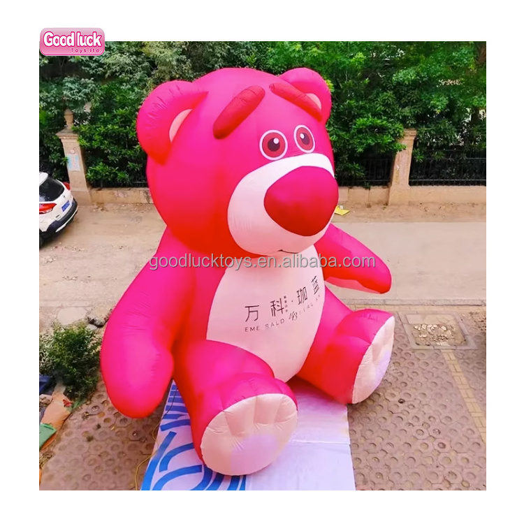 2023 advertising Inflatable doll giant 15ft  teddy bear,4m care Hugging bear inflatable Merry christmas gummy pink bears