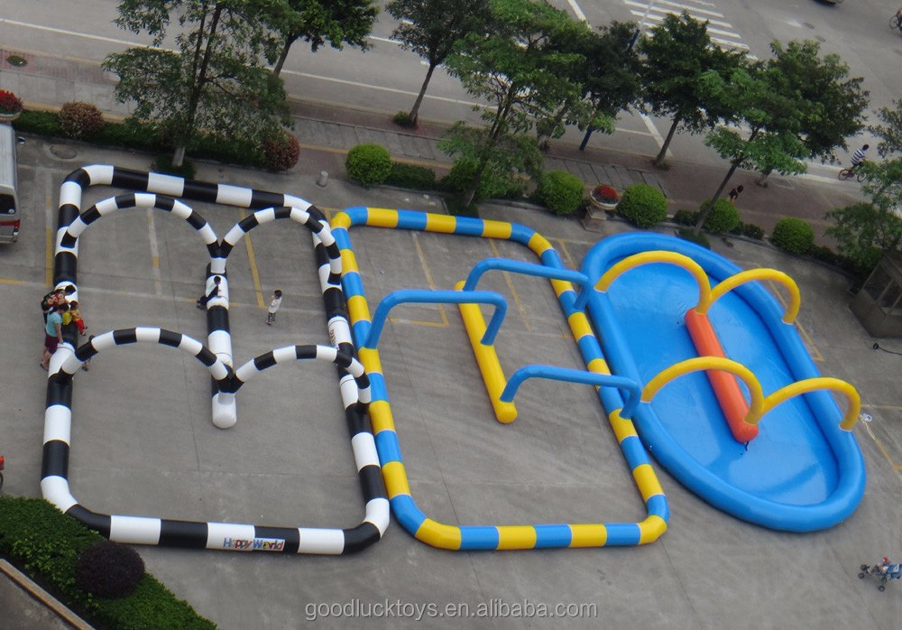 Hot sale go kart track inflatable track inflatable race track