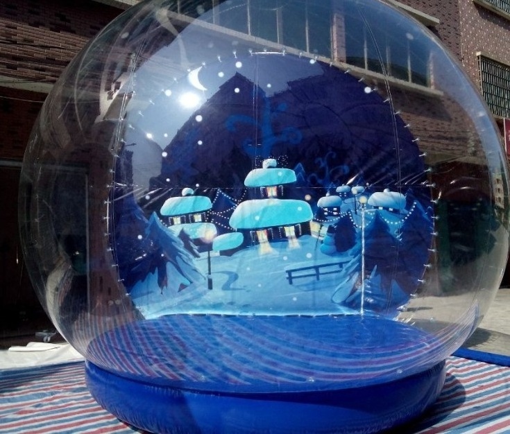 Custom Giant LED Inflatable Snowball Human Size Inflatable Christmas Snow Globe