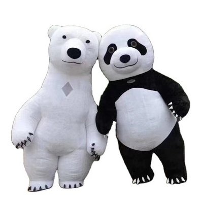 Custom Running Fun 2m 2.6m Colorful Plush Inflatable Teddy Bear Cartoon Suit Cosplay Panda Mascot costume