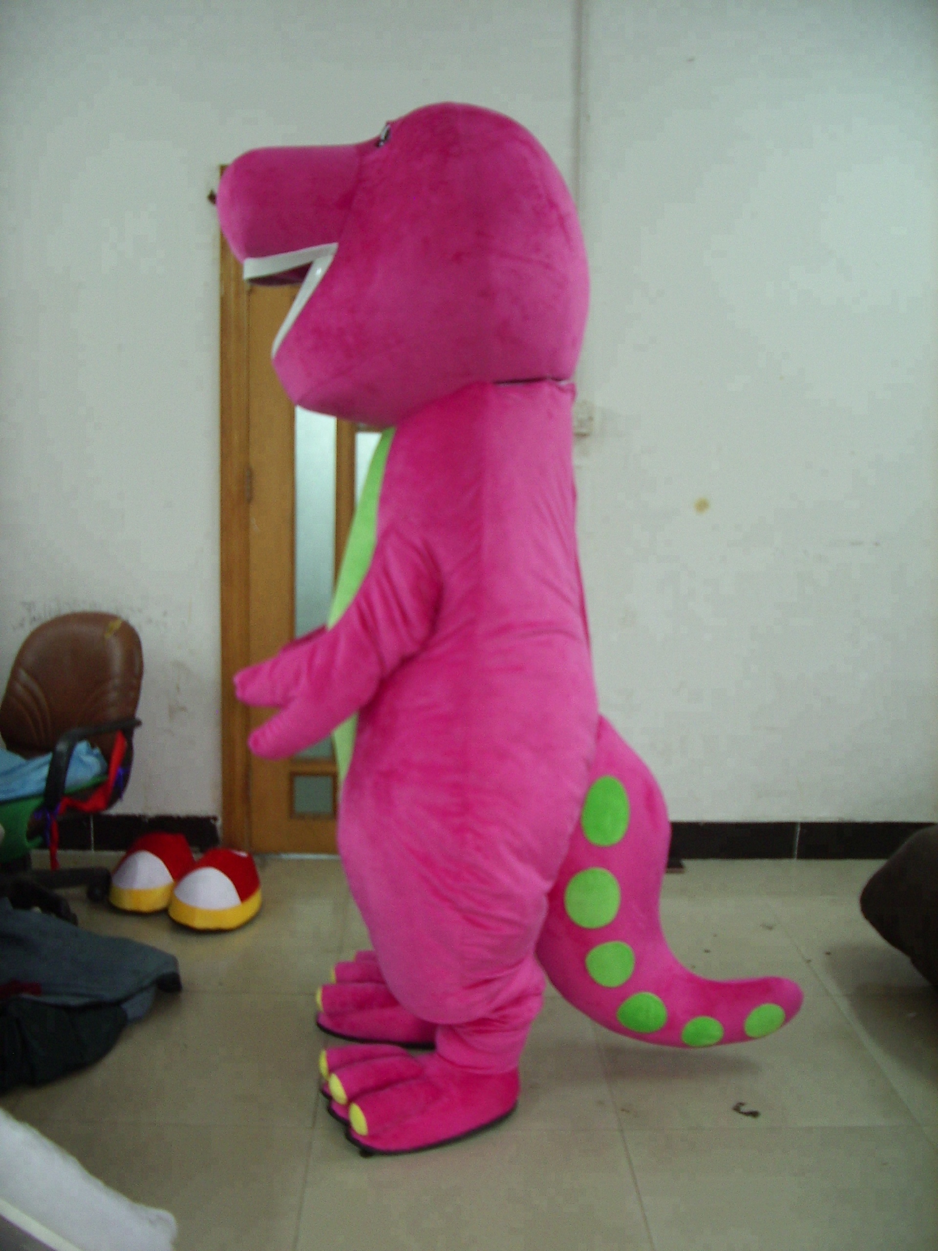 Hot sale plush cartoon fursuit Film movie character adults Barney mascot costume