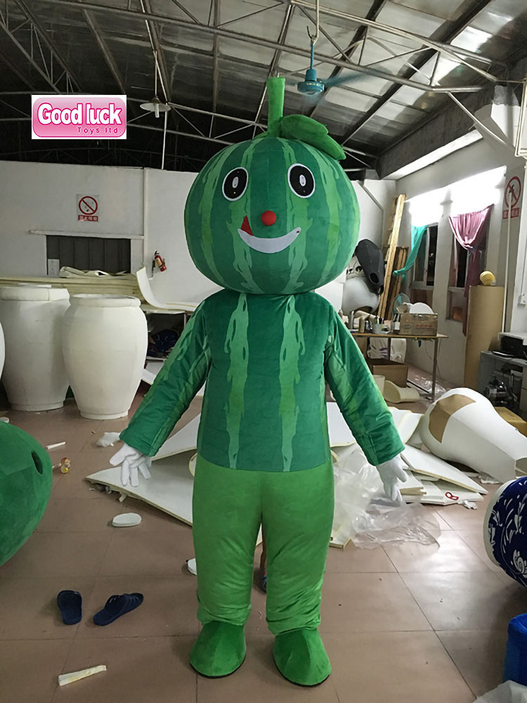 Water Melon Fancy Dress Cartoon Character Party Outfit Fursuit Green Fruit Mascot Costume Unisex Plant 3 Years Animals & Bugs