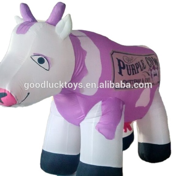 Hot sale  customized size giant inflatable purple cow for advertising