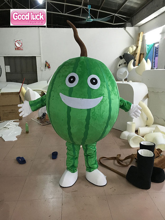 Water Melon Fancy Dress Cartoon Character Party Outfit Fursuit Green Fruit Mascot Costume Unisex Plant 3 Years Animals & Bugs