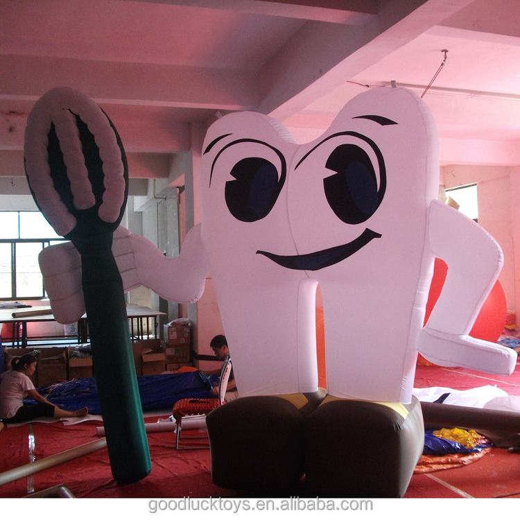 giant inflatable WHITE toothbrush for sale/ stand tooth balloon huge inflatable Brush for promotion