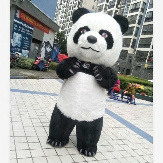 Custom Running Fun 2m 2.6m Colorful Plush Inflatable Teddy Bear Cartoon Suit Cosplay Panda Mascot costume