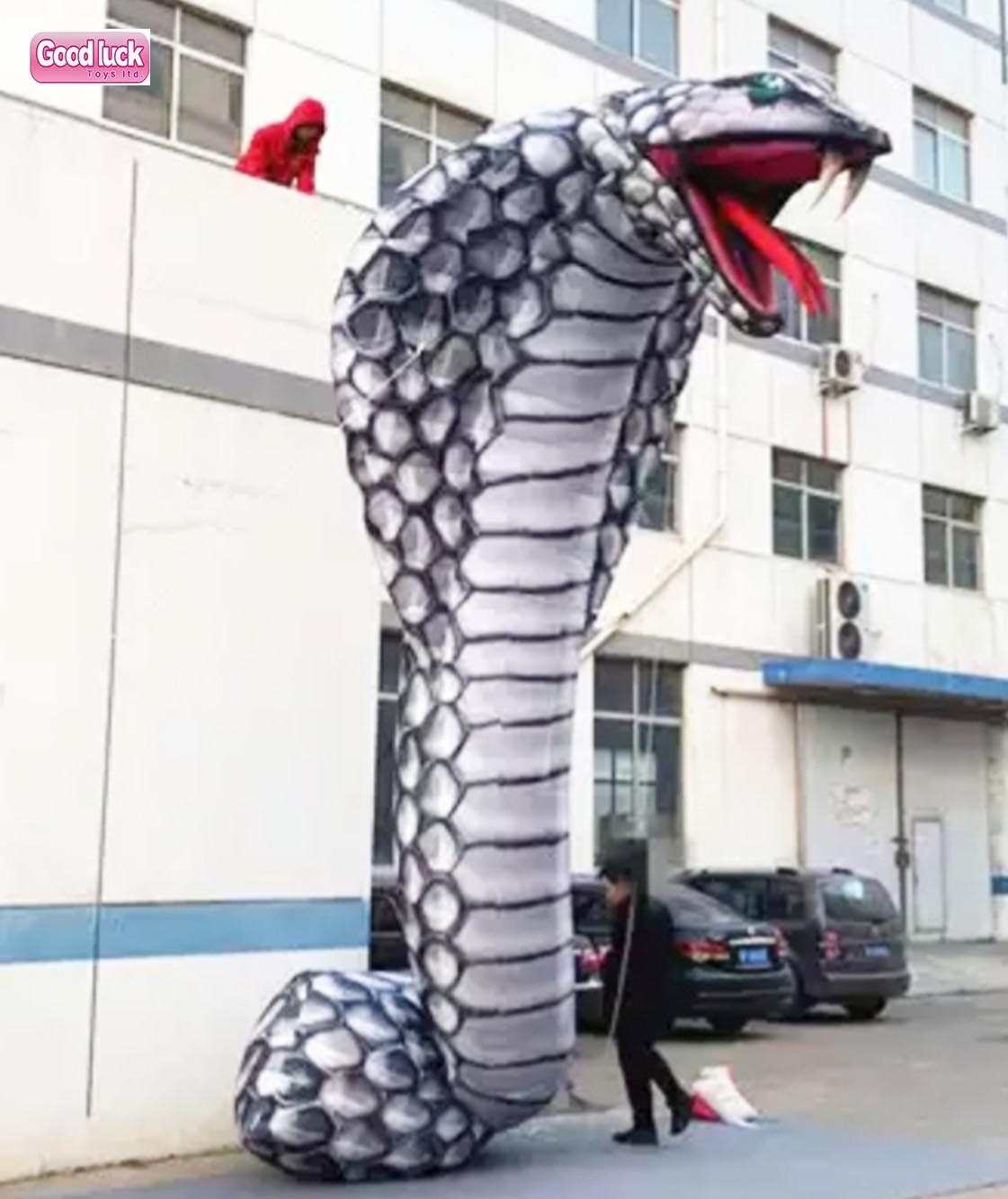 Giant Inflatable Animals Snake 15 Ft. Tall Inflatable King snake Big-eyed snake