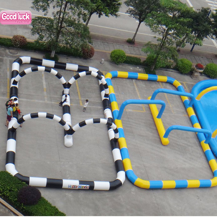 Hot sale go kart track inflatable track inflatable race track