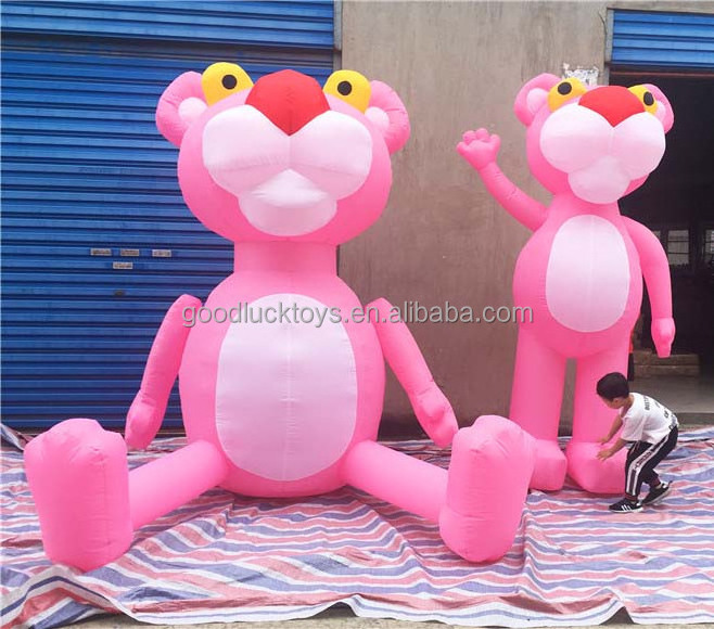 lifelike cute blow up  animal model Leopard /Pop music festival event decoration inflatable Pink Panther