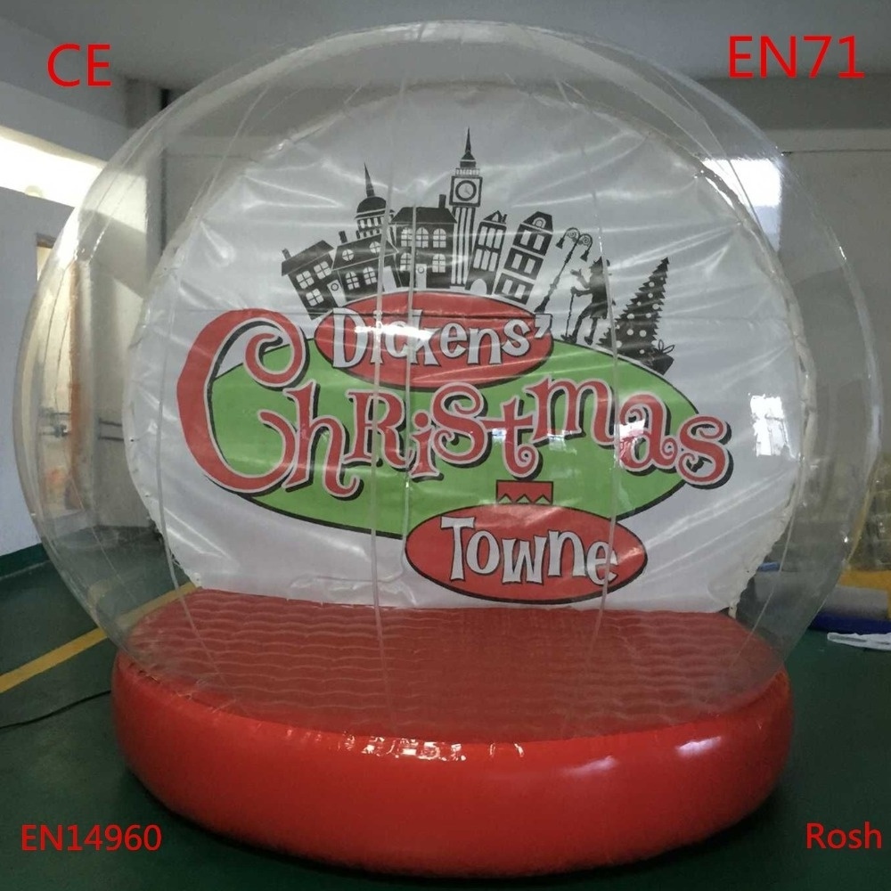 Outdoor Decorations Clear Dome Christmas Human Life Large Size Inflatable Snow Globe For Live Show