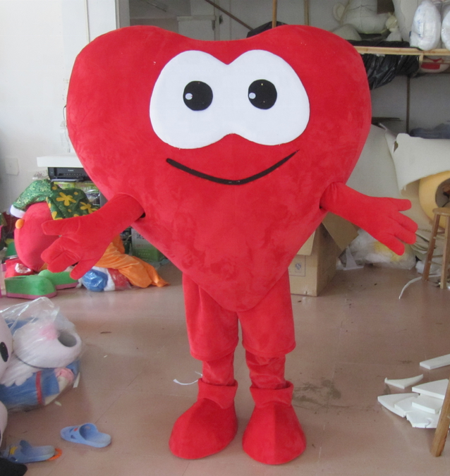 Valentine wearing mascot Heart Costumes wearable walking red heart cosplay plush mascot costumes