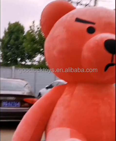 Factory cost Hot sale Easy Move Giant rose red pink Inflatable Sitting Teddy Bear Mascot Costume with Plush