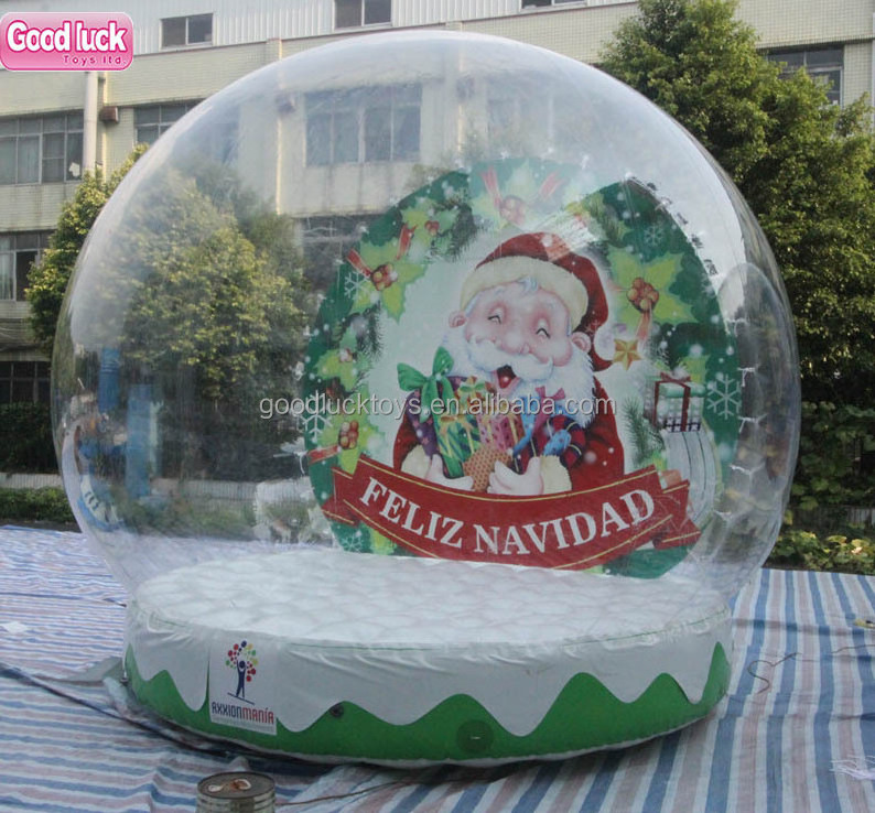 Large christmas snow globe/ Christmas Promotion PVC Tarpaulin Inflatable Snow Globe, Giant Inflatable Human Snowglobe