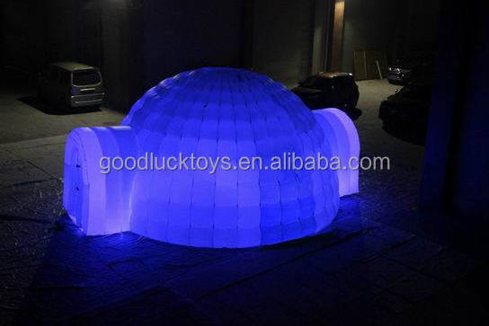 high quality Pop up Portable white  LED  Lighting inflatable igloo dome tent  for camping Wedding Birthday Party