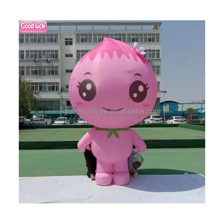 Custom high quality popular  inflatable robot mascot costume walking  moving cartoon girl princess costume