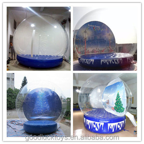 Outdoor Decorations Clear Dome Christmas Human Life Large Size Inflatable Snow Globe For Live Show