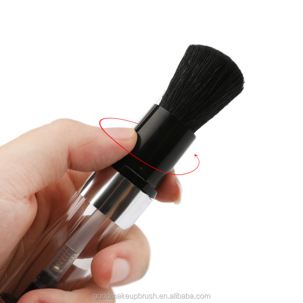 dispensing refillable face powder makeup brush