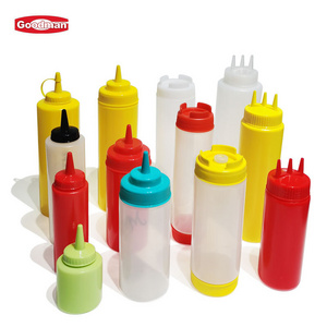 Custom Logo Food Grade Restaurant Kitchen Chilli Ketchup Salad Dressing Plastic Condiment Dispenser FIFO Squeeze Sauce Bottle