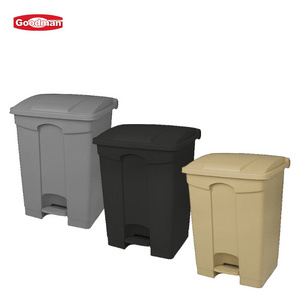 China supplier 45L pedal square black storage infectious medical waste bin