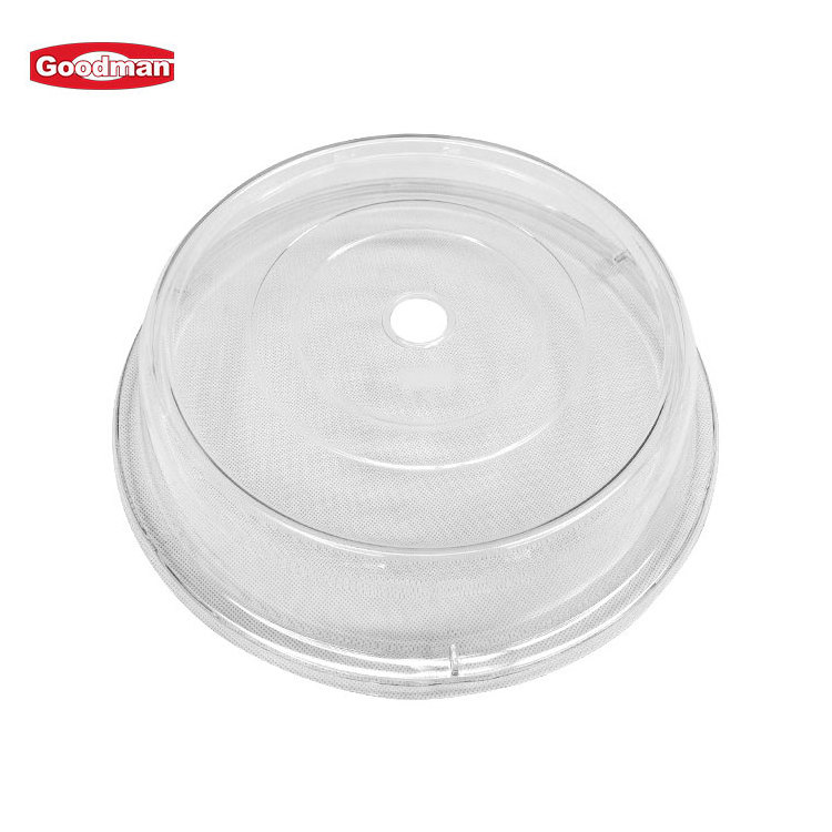 Dust Proof Polycarbonate Acrylic Rectangular Round Top Dome Cake Bread Clear Plastic Dish Plate 9 Inch Stackable PC Food Cover