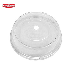 Dust Proof Polycarbonate Acrylic Rectangular Round Top Dome Cake Bread Clear Plastic Dish Plate 9 Inch Stackable PC Food Cover