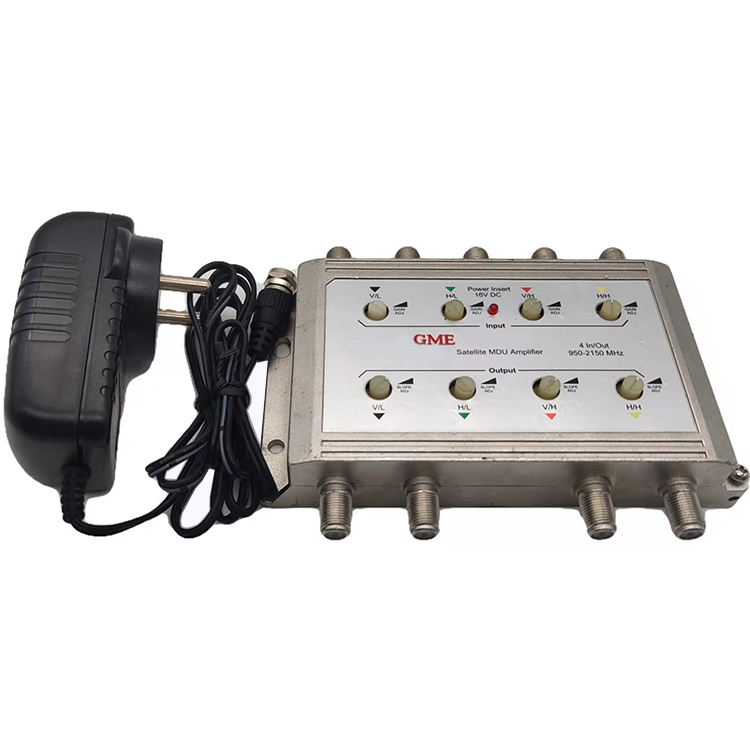 China Manufacturer 4 In/Out 950-2150 MHz  Satellite In-Line In Line signal MDU Distribution Amplifier