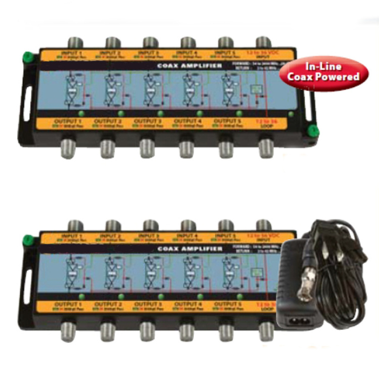 Promotional 54-2400 MHz 28dB Satellite In Line Signal DBS/ATSC/OTA Amplifier With Return Path 2-40MHz -1dB