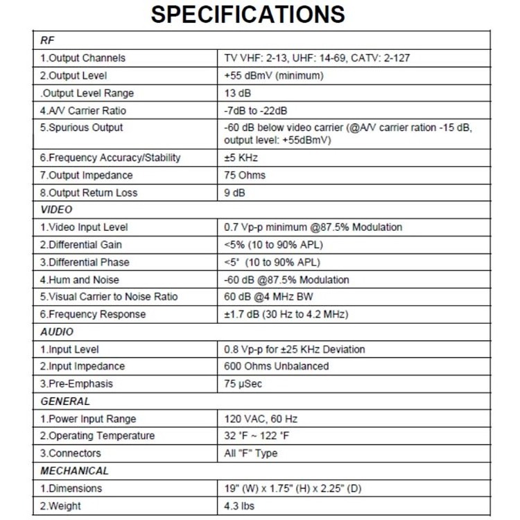 Hot Sale Professional CATV Analog Fixed Channel 54MHz-860MHz SAW Filtered A/V AV To Rf Modulator Audio/Video Modulator