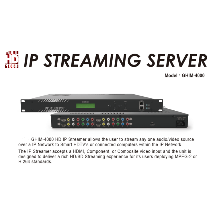 Promotional 4 Channels HDMI RCA Component or Composite Audio Video to HD IP Streamer Streaming Encoder Server