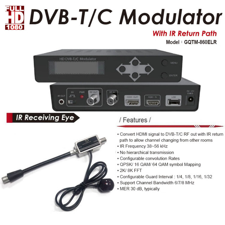 Good Mind GME 1CH Modulator ISDB-T CATV Digital TV ISDBT Encoder DVBT DVB T C DVB-T/C HDMI Full HD To ATSC RF HDMI Out