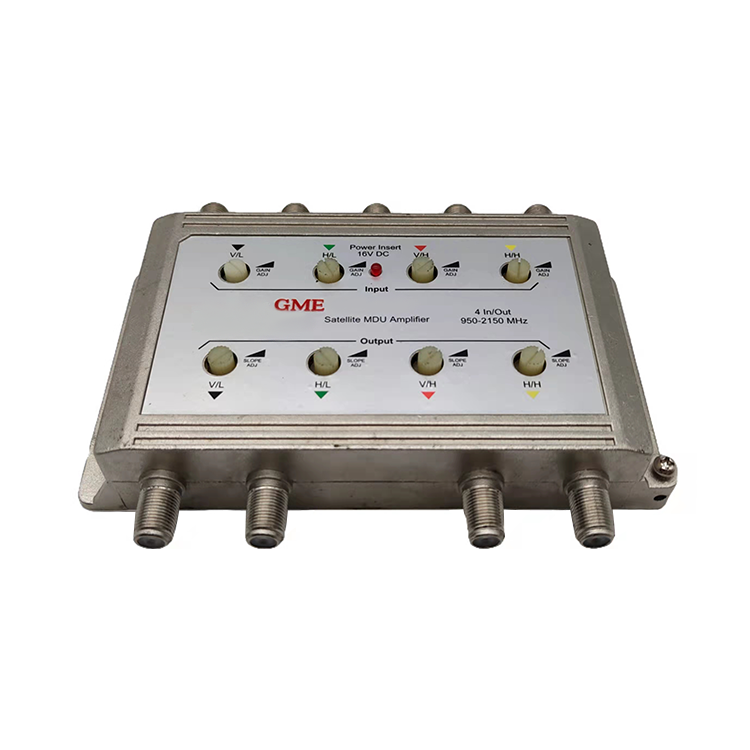 China Manufacturer 4 In/Out 950-2150 MHz  Satellite In-Line In Line signal MDU Distribution Amplifier