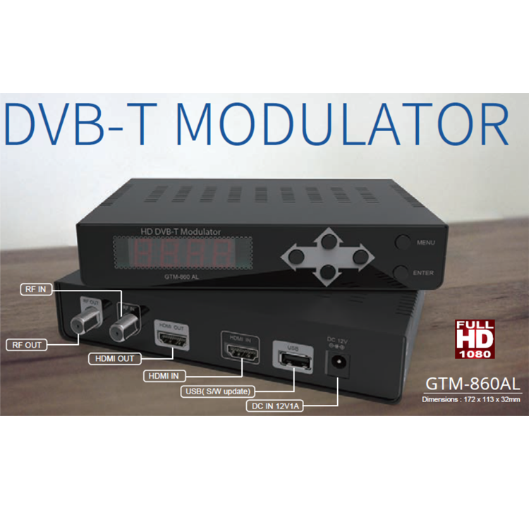 2024 Hot Selling Full HD Digital Encoder Terrestrial 1CH HDMI To Rf DVB-T Modulator With HDMI Loop