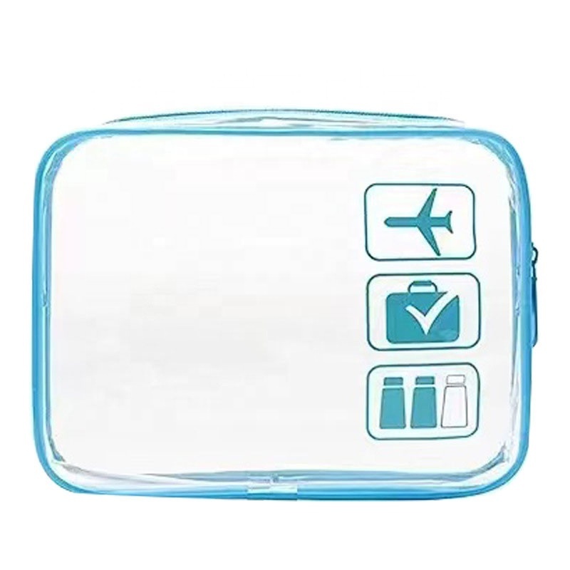 Hot Selling TSA Approved Clear Travel Toiletry Bag wih Zipper Travel Portable Cosmetic Bag Transparent