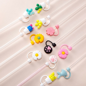 Halloween Straw Toppers Silicon Charms Tumbler Straw Cover Topper For Tumbers Water Bottle Accessories Straw