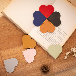 2024 Valentine Leather Corner Bookmark Anniversary Booklover Gift Heart Bookmark personalized hand embroidered corner bookmark