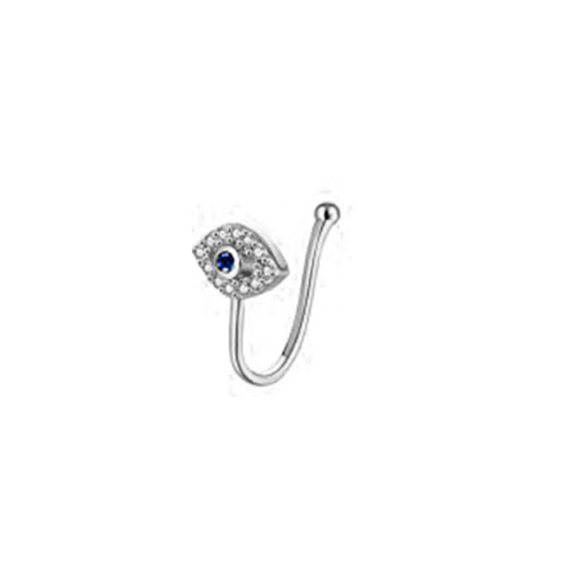 JB Piercing Sexy Jewelry African Puncture Nose Clip Blue Evil Eye Nose Cuff Fake Nose Rings For Women