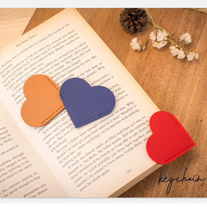 2024 Valentine Leather Corner Bookmark Anniversary Booklover Gift Heart Bookmark personalized hand embroidered corner bookmark