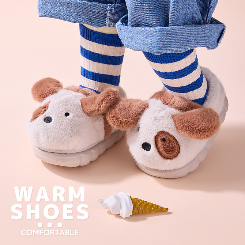 Children's Cotton Warm Cartoon Kids Baby Shoes Slippers For Winter Home Indoor Non-slip Christmas Gift