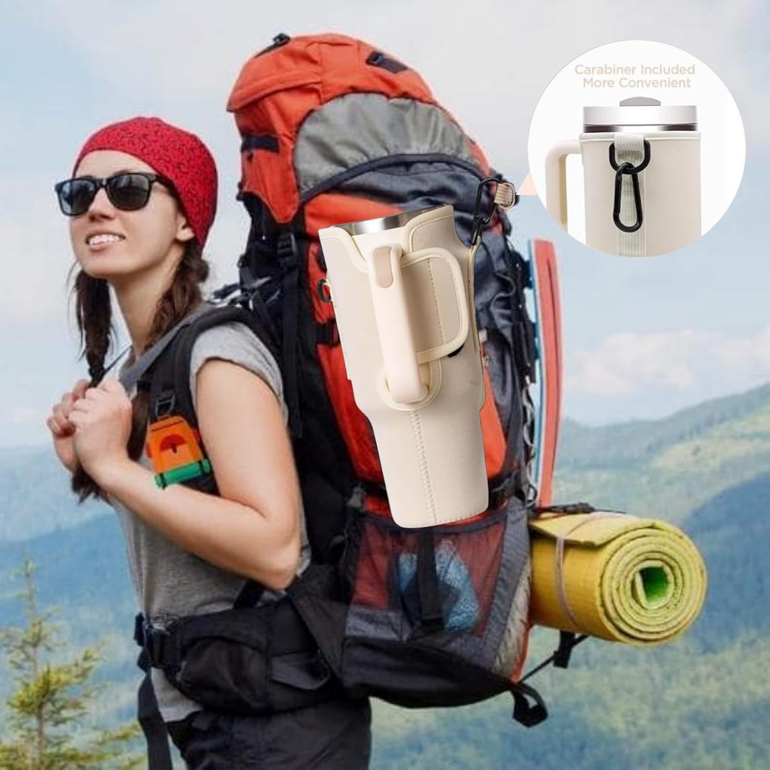 Multifunctional Neoprene Water Bottle Carrier Sleeve Adjustable Strap Pouch Cup Holder Sling Bag With Zipper Phone Pocket