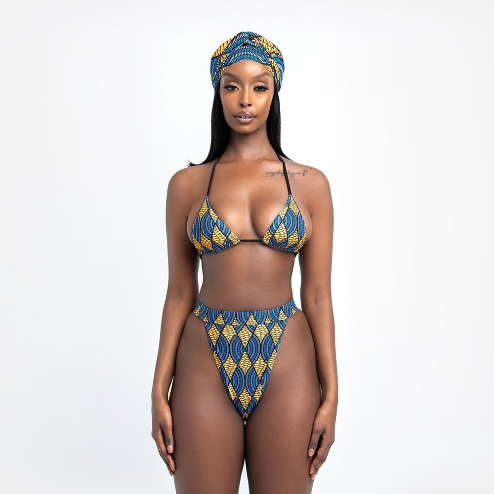 Boho Tribal Printed High Leg Thong Sexy Swimwear Bikini Set Designer Bikinis Sets Bikini Bandage