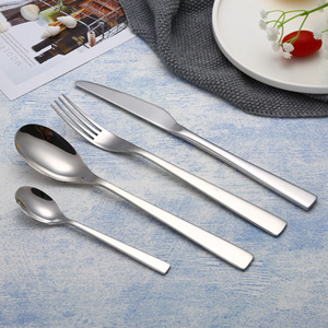 SUS304 silverware 18/10 stainless steel 4 pieces flatware set dinner knife dessert tea spoon fork cutlery set